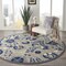 Homeroots 8 ft. Round Natural & Blue Indoor & Outdoor Area Rug 384864 - alternate 4